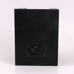 Detailed back view of a black PU leather single watch winder featuring power switch and socket.