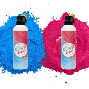 Bouteille de spray de poudre de fête de révélation de genre, accessoire de fête garçon ou fille.