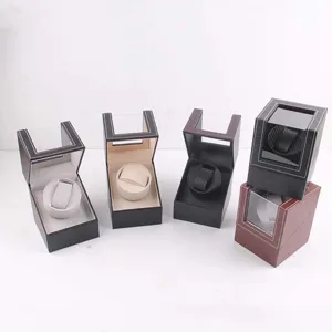 PU Leather Single Watch Winder Automatic Mechanical Watch Rotation Box Motor Display Case Electric Watch Shaker Box