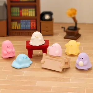 Set di figurine di blob fantasma in resina mini colorate per decorazione fai da te.