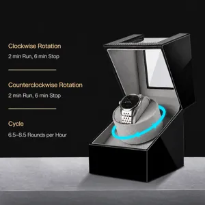 Scatola caricatore automatico per orologio singolo display in ecopelle rotazione regolabile