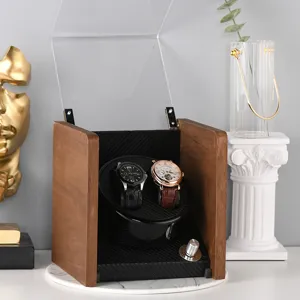 Αυτόματος κουρδιστήρι ρολογιών για δύο μηχανικά ρολόγια διπλή θήκη ξύλινο κουτί αποθήκευσης