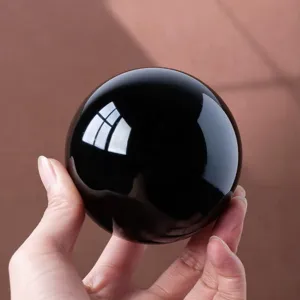 Natural Obsidian Crystal Ball Sphere Polished Stone Home Office Decor Mineral Gemstone Ornament