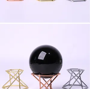 Crystal ball metal base stand geometric iron display rack for home decor crystal sphere holder