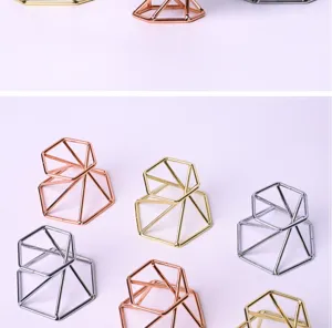 Geometric metal crystal ball stand holder iron display base for home decor ornament