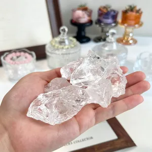 Piedra bruta de cristal blanco natural muestra mineral racimo de cristal curativo