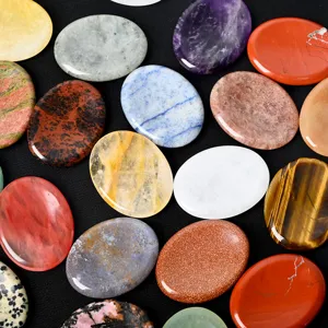Natural crystal worry stones palm massage stones polished chakra healing stones