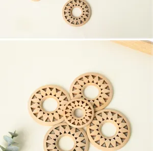 Solid wood crystal ball base with hollow sunflower pattern for crystal sphere display stand.