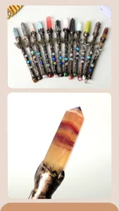 Baguette magique en cristal naturel vintage fait main detail, scepteurs et accessoires rituels.