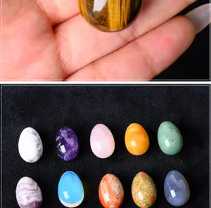 Natural crystal small egg ornament polished gemstone decorative stone for home decor