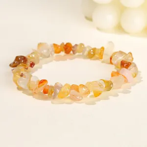 Bracciale in pietra di cristallo naturale perline di pietre preziose irregolari colorate