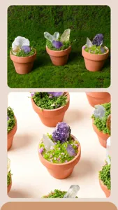 Natural crystal rough stone potted plant micro landscape desktop car ornament home decoration