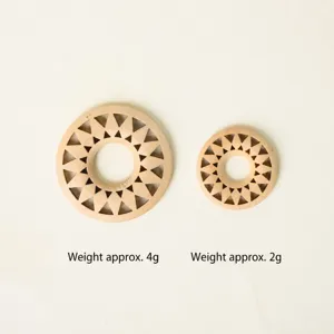 Wooden crystal ball base hollow sunflower display stand wood ring support holder set