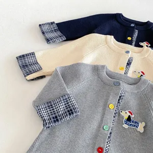 Infant baby long sleeve knit cardigan toddler cute dachshund puppy sweater baby clothes