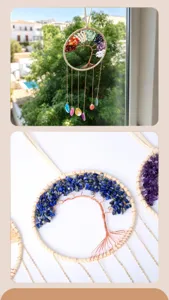 Atrapasueños de árbol de la vida de cristal natural carillón de viento decoración detalle