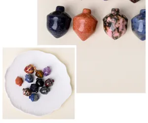 Natural crystal acorn carving miniature stone pinecone creative home decoration gemstone