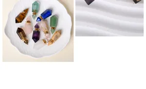 Natürlicher Kristall Parfümflakon Anhänger Edelstein Aromatherapie Fläschchen Set