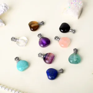 Pendentif flacon de parfum en cristal naturel flacon d'huile essentielle accessoire DIY