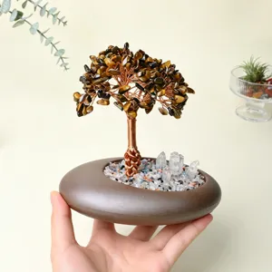 Crystal Money Tree Feng Shui Gemstone Tree for Home Office Desk Wealth Decor Gift