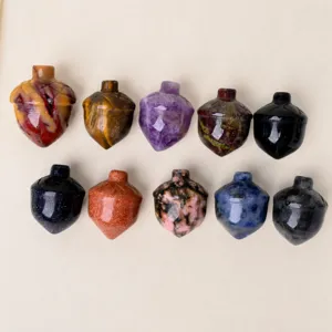 Natural crystal acorn stone carving mini fruit ornament decorative gemstone figurine 10pcs