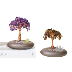 Natural Crystal Money Tree Feng Shui Wealth Tree Desktop Ornament For Home Decor Use