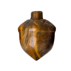Natural tiger eye stone crystal carved acorn figurine mini pocket ornament gemstone decor