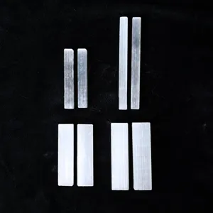 Natural Moroccan selenite crystal raw stone wand square healing mineral meditation crystal piece
