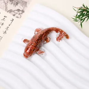Natural Crystal Gravel Epoxy Resin Koi Fish Figurine Car Dashboard Desktop Decorative Ornament Cute Animal Craft Gift