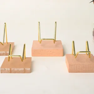 Wooden crystal display stand holder for mineral specimen, ore, jade and small ornaments.