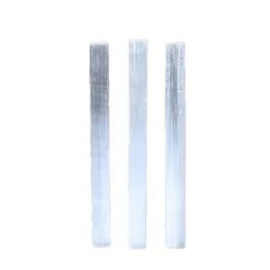 Natural Moroccan selenite crystal raw stone long strip square crystal wand home decor ornament