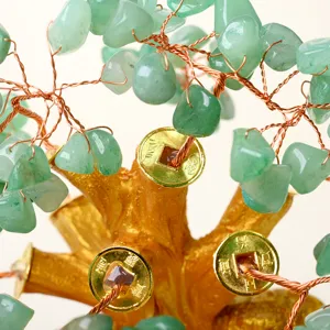 Kleine kristallen geldboom natuurlijke groene edelsteen feng shui boom huisdecoratie