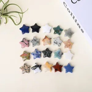 Natural Crystal Stone Star Ornaments Pentagram Pocket Stones Healing Crystal Meditation Decor Star Shape Crystal Gifts