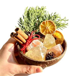 Natürlicher Kristall Entmagnetisierung Schale Kokosnussschale Rohesteine Aroma Tischdekor