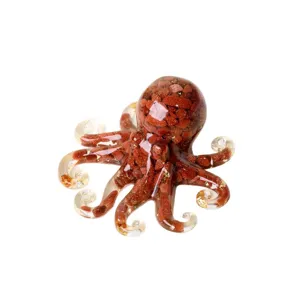 Cute crystal goldstone epoxy resin octopus figurine desktop ornament for home office decor