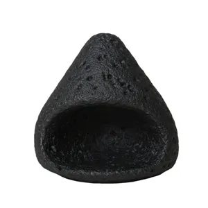 Quemador de incienso de piedra de lava volcánica negra forma triangular cuenco