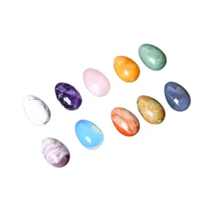 Natural crystal stone egg ornaments polished gemstone mini eggs for home decor easter gift