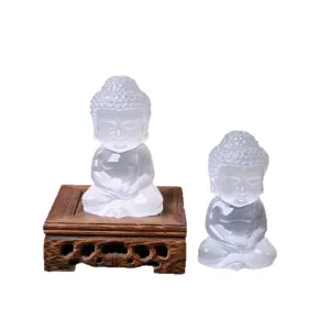 Sculpture de bébé bouddha en gypse translucide artisanat en cristal décoration intérieure