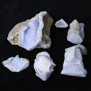 Natural Blue Agate Rough Stone Mineral Specimen Crystal Geode Home Decor Diffuser Stone Polished Healing Stone Ornament