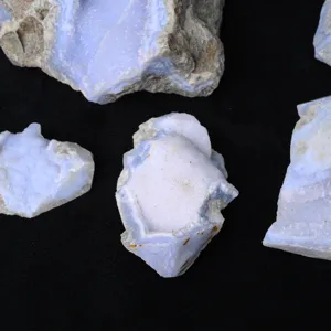 Natural blue agate rough stone geode mineral specimen for home decor aromatherapy display.