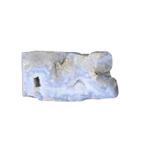 Natural blue lace agate raw stone mineral specimen geode crystal decor healing meditation.