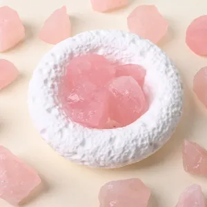 Natural raw pink crystal stone large crystal gravel aromatherapy stone home decor ornament