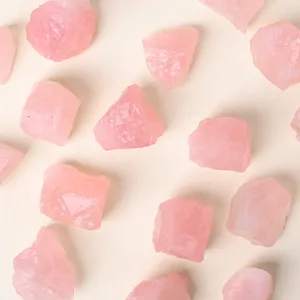 Natural raw pink quartz crystals large rough crystal stones for aromatherapy and home decor.