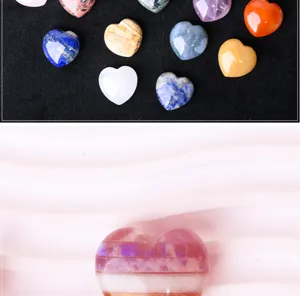 Natürlicher Kristall Herz Edelstein Ornament kleine rohe Mineralsteine für Kinder Dekor