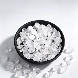 Natural White Crystal Tumbled Stones Aromatherapy Healing Clear Quartz Chips For Vase Filler Home Decor Landscaping Gemstones