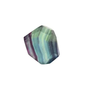 Piedra de cristal de fluorita natural, espécimen mineral facetado pulido para decoración.
