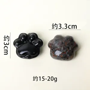 Natural crystal cat paw carving mini gemstone handpiece DIY gemstone jewelry accessory piece