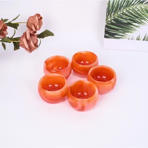 Set di cinque piccole tazze da tè in agata rossa accessori per tè kung fu master