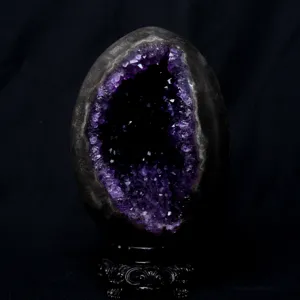 Natural Amethyst Geode Crystal Cluster Luxury Home Decor Wealth Ornament Display Piece