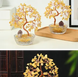 Natuurlijke citrien kristal geldboom voor kantoor decoratie creatief cadeau nieuw