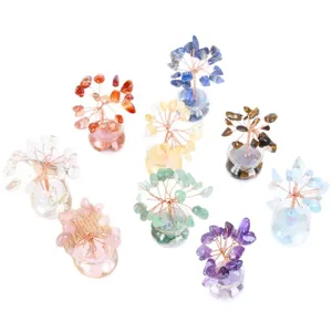 Mini kristal edelsteen geldboom ornament genezing chakra kristal wensfles decoratie